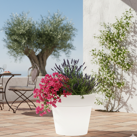 Vaso luminoso Gemma Bright rotondo con led lanterna decorazione "Made in Italy" per esterno
