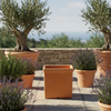 Vaso Quadro Millerighe quadrato in resina decorazione per esterno Made in Italy