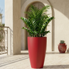 Vaso Cromia Prisma rotondo decorazione in resina Made in Italy da h 50 cm
