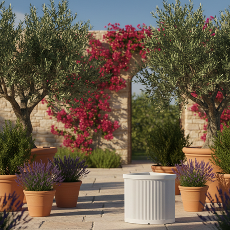 Vaso Angolare Millerighe in resina decorazione per fiori e piante "Made in Italy"