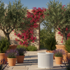 Vaso Angolare Millerighe in resina decorazione per fiori e piante Made in Italy
