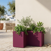 Vaso angolare Cromia Flowerpot decorazione tinta unita in resina Made in Italy
