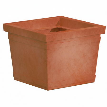 Vaso Quadro Liscio quadrato in resina per piante e fiori "Made in Italy"
