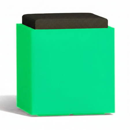 Poltroncina luminosa Square Bright quadrata con led pouf "Made in Italy" per esterno