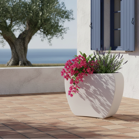 Vaso Cromia Heart per piante decorazione tinta unita in resina "Made in Italy"