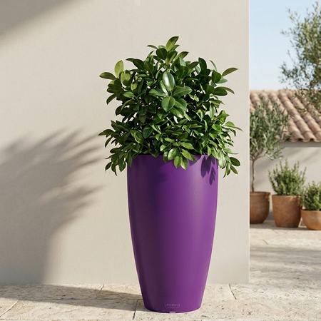 Vaso Cromia Prisma rotondo decorazione in resina "Made in Italy" da h 50 cm