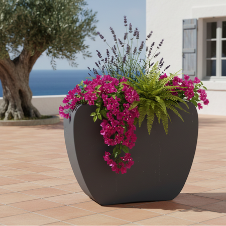 Vaso Cromia Heart per piante decorazione tinta unita in resina "Made in Italy"