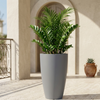Vaso Cromia Prisma rotondo decorazione in resina Made in Italy da h 50 cm