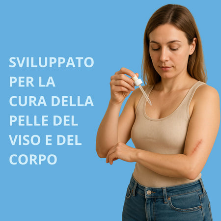 Cikatren Gocce – Siero Rigenerante Cicatrici e Smagliature – Elasticizzante con Rosa Mosqueta, Jojoba e Acido Ialuronico – Viso e Corpo 100ml