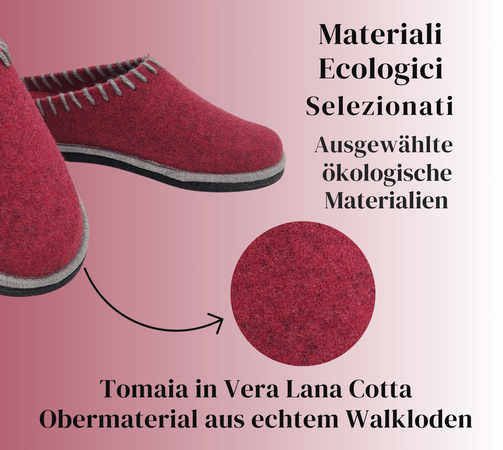Le Originali Tirolesi Ciabatte Donna in Vera Lana Cotta, Pantofole Invernali 100% Made in Italy, Artigianato Ecosostenibil