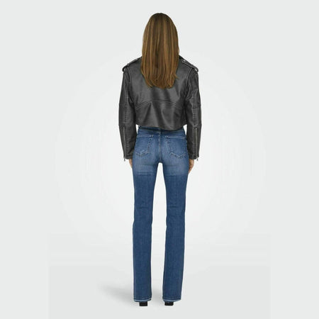 Giacca Only Casey Faux leather phantom washed