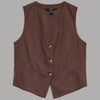 Gilet Donna Vero Moda in Misto Lino e Cotone con Bottoni