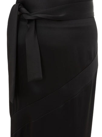 Tom Ford Gonna Extra Lunga in Raso Nero da donna