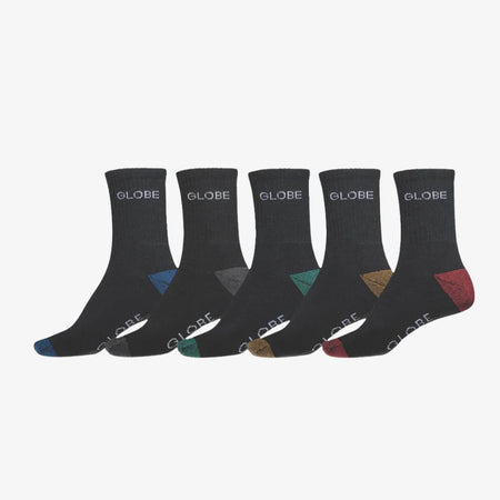 GlobE Calze Ingles Crew 5PK Black