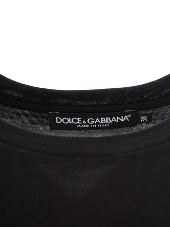 Dolce & Gabbana T-shirt in Lana nera da donna
