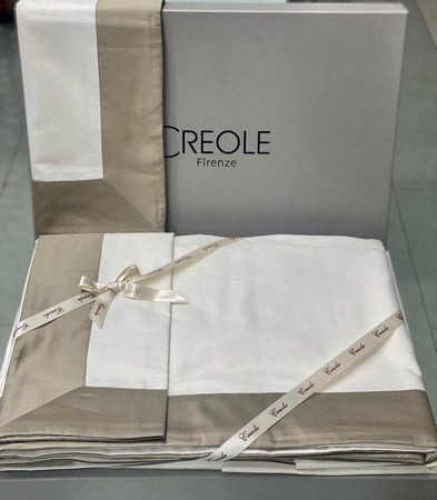 Completo Lenzuola Creole Firenze Matrimoniale Raso Cotone