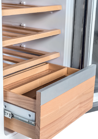 Grf t9183winbg frigo tre porte con cantinetta side by side vetro nero classe e total no frost 548 litri