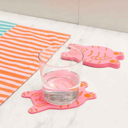 Designer Pink Tiger Coasters - Set of 4 1.jpeg