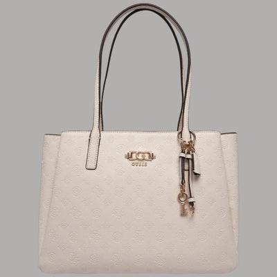 Guess Borsa Shopping Anise a Tre Scomparti con Logo Peoni