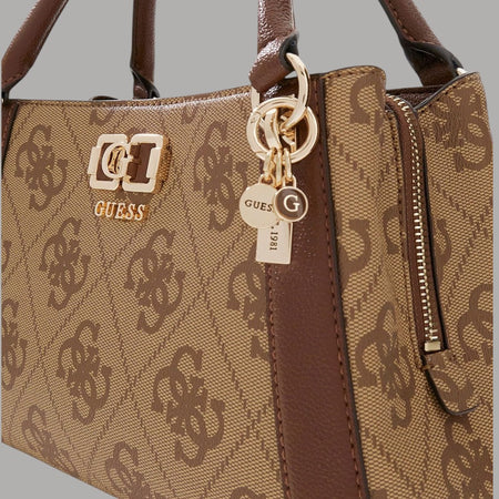 Guess Borsa a Mano Logo 4G Karnilla con Tracolla Removibile