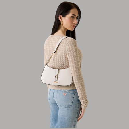 Guess Borsa a Spalla Carrie in Similpelle con Logo e Zip dorata