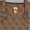 Guess borsa a mano Yesba latte con tracolla e logo dorato