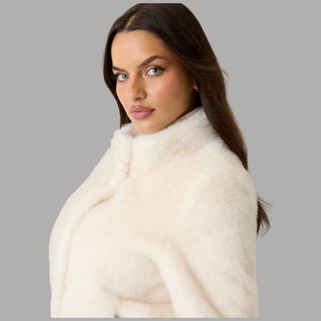 Guess eco pelliccia bianca Luna W5BL64 W3920 G012