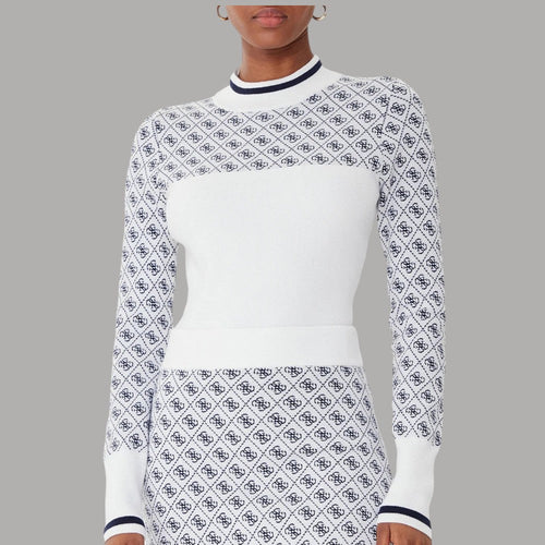 Guess maglione bianco logo 4G W5BR24 Z3JD2 F0YU