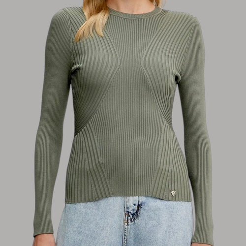 Guess maglione verde a coste W5YR08 Z0040 G831