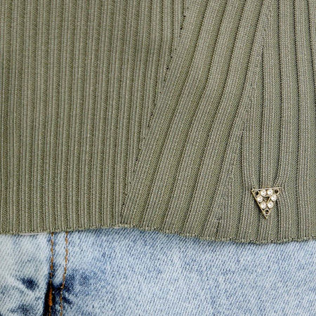 Guess maglione verde a coste W5YR08 Z0040 G831