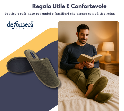 de fonseca Calde Ciabatte Uomo Donna, Pantofole Invernali Chiuse da Casa, Lavabili e per Ospiti