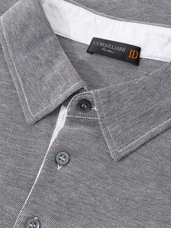 Corneliani Polo Grigia a Maniche lunghe da uomo