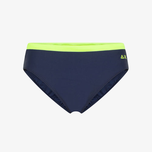 Slip costume uomo Sun68 blu navy con dettagli fluo