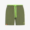 Costume uomo Sun68 verde militare shorts mare in nylon con coulisse fluo