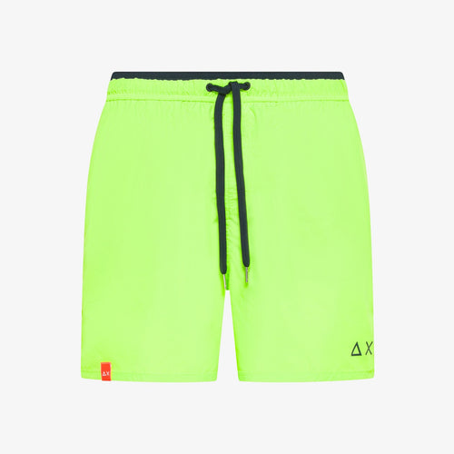 Costume uomo Sun68 giallo fluo shorts mare in nylon con coulisse