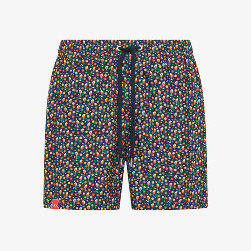 Costume uomo Sun68 blu navy con stampa all-over shorts mare in nylon