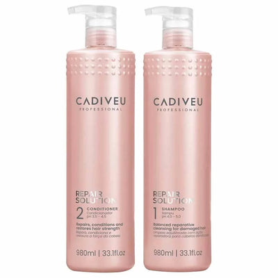 Cadiveu repair solution kit composto da: shampoo 980 ml + conditioner 980 ml