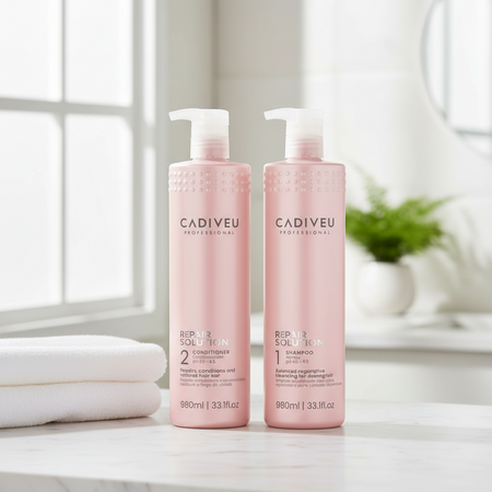 Cadiveu repair solution kit composto da: shampoo 980 ml + conditioner 980 ml