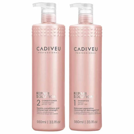 Cadiveu repair solution kit composto da: shampoo 980 ml + conditioner 980 ml