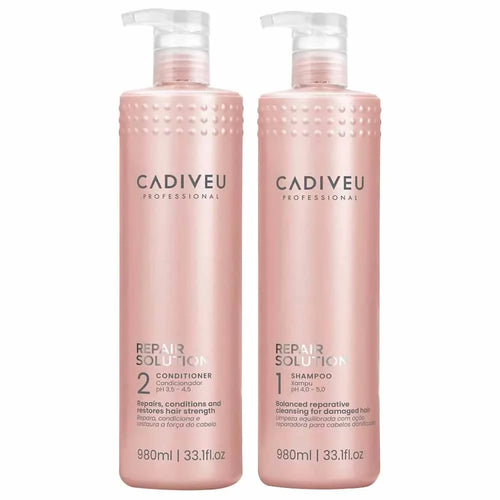 Cadiveu repair solution kit composto da: shampoo 980 ml + conditioner 980 ml