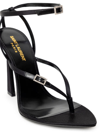 Saint Laurent Sandali con Tacco in Crepe Satin Saint Laurent da donna