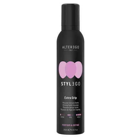 alterego stylego perform e define extra grip 250 ml mousse extra tenuta per look decisi e strutturati
