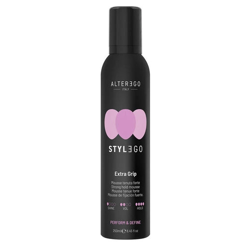 alterego stylego perform e define extra grip 250 ml mousse extra tenuta per look decisi e strutturati