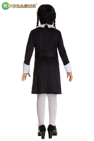 COSTUME CARNEVALE FIGLIA HORROR ( MERCOLEDI ) BAMBINA DA 3 A 14 ANNI - PEGASUS H8157-A-1