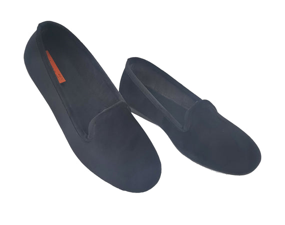 Dorea magiche ballerine donna scarpe in vellutino rasato eleganti friulane per ricevimenti, vera produzione artigianale spagnola