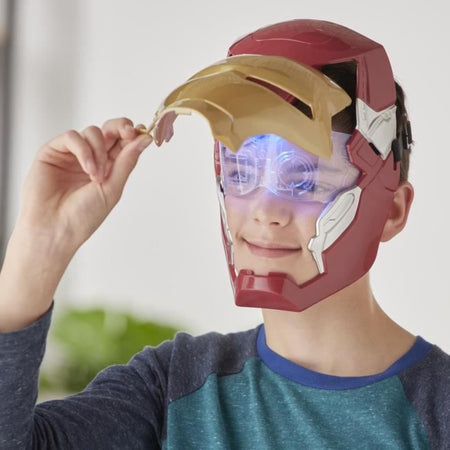 Maschera elettronica Iron Man con visiera mobile, con effetti luminosi, Per far vestire i bambini come il loro eroe preferito, Da 5