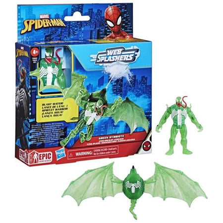Cofanetto Green Symbiote Hydro-Wings, statuetta da 10 cm con veicolo, giocattoli di supereroi per bambini dai 4 anni in su