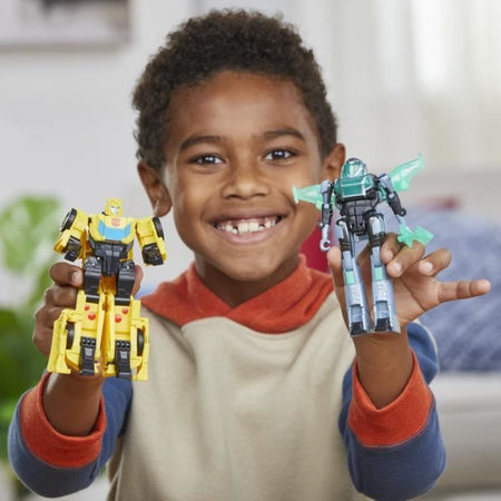 Cyber-Combiner Bumblebee e Mo Malto Action Figures, Giocattoli interattivi per ragazze e ragazzi, Transformers EarthSpark, dai 6 anni