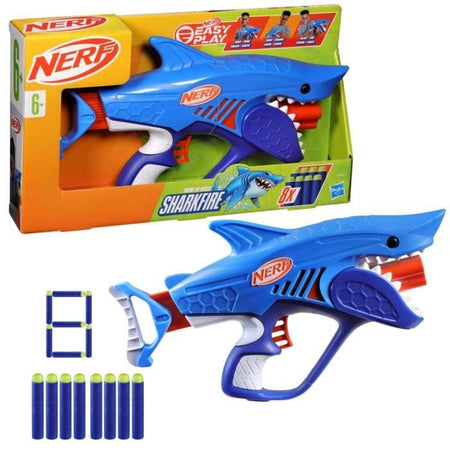 Blaster Nerf Junior Wild Sharkfire, facile da usare, 8 dardi Nerf Elite, dai 6 anni