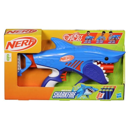 Blaster Nerf Junior Wild Sharkfire, facile da usare, 8 dardi Nerf Elite, dai 6 anni